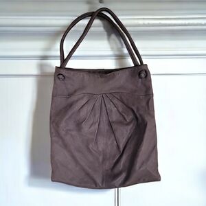 Brontibay Paris Gray Leather Hobo Bag